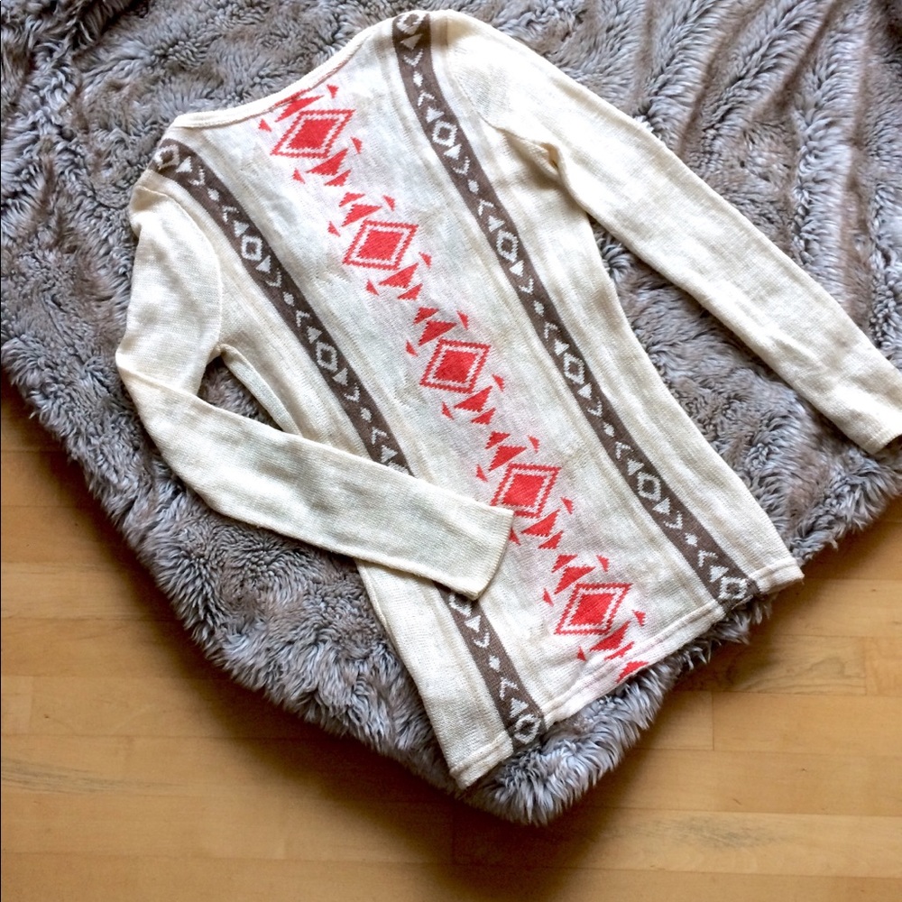 Aztec print cardigan